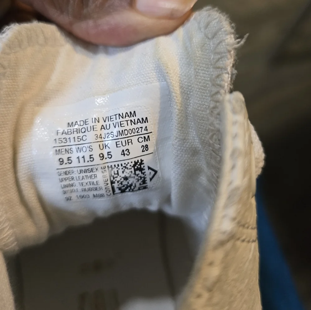 Converse White Perforated Leather Chuck Taylor High-Top Sneakers - Picture 6 of 8